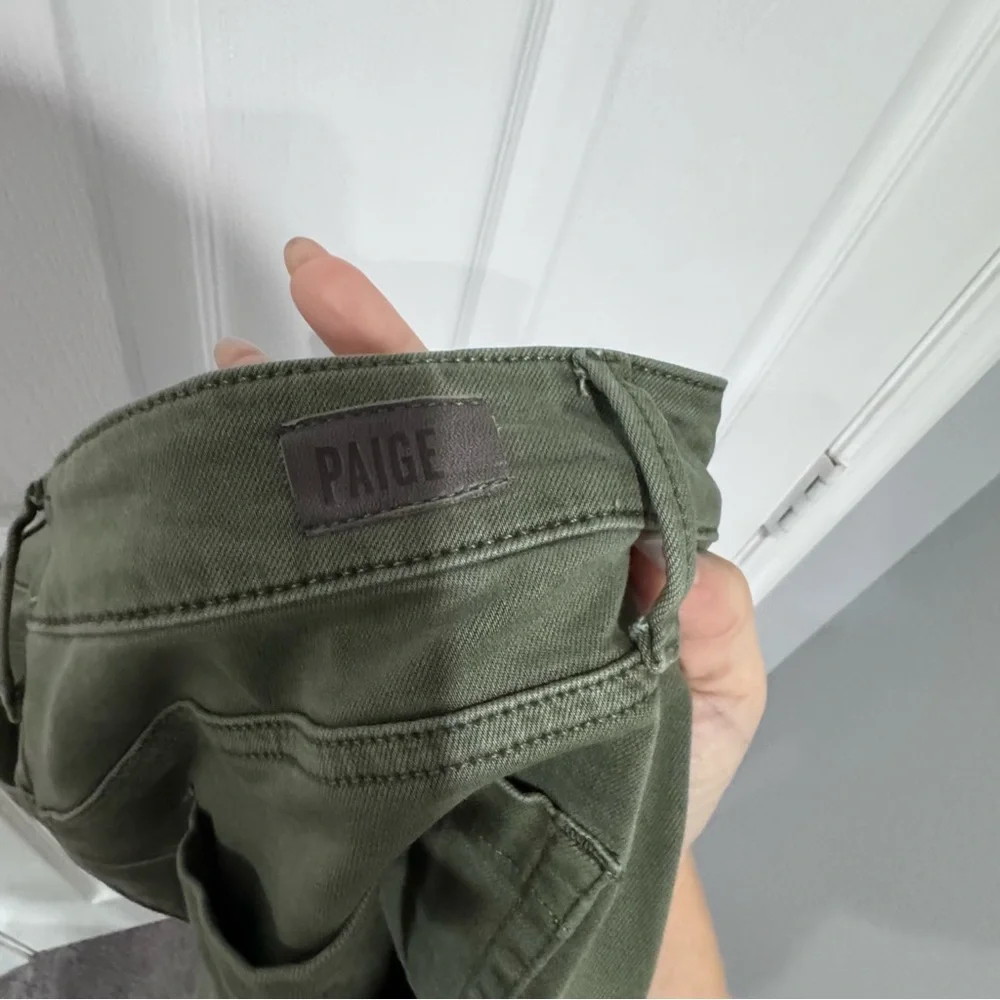 PAIGE Green Cargo Pants 29 Olive Skinny Ankle Utility Stretch‎ Jeans